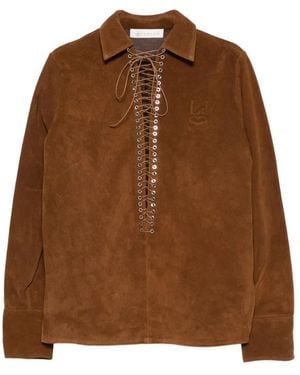 Ludovic de Saint Sernin Alan Lace-Up Shirt - Brown