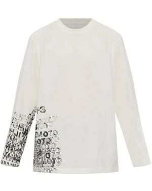 Y-3 T-Shirt Imprimé À Manches Longues - White
