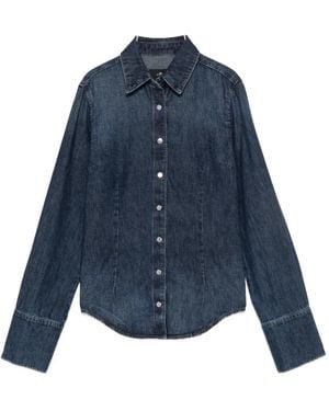 7 For All Mankind Button-Up Denim Shirt - Blue