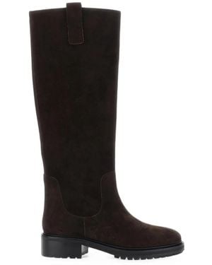 Aeyde Suede Knee-High Boots - Black