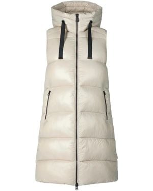 Save The Duck Padded Hooded Zip Gilet - Natural