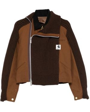 Sacai Chaqueta a capas de x Carhartt - Marrón