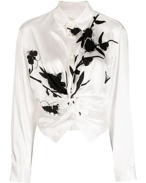 JNBY Graphic-Print Silk Shirt - White