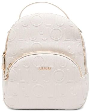 Liu Jo Mochila con placa del logo - Blanco