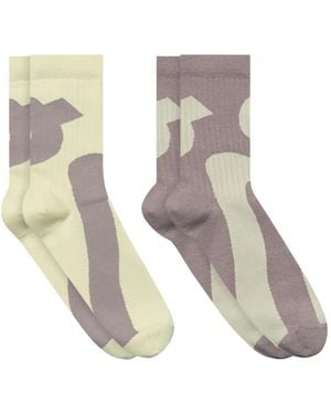 On Shoes Liquid Logo Socks - White