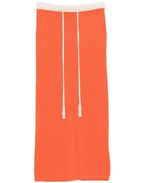 Leslie Amon Noelle Drawstring Midi Skirt - Orange