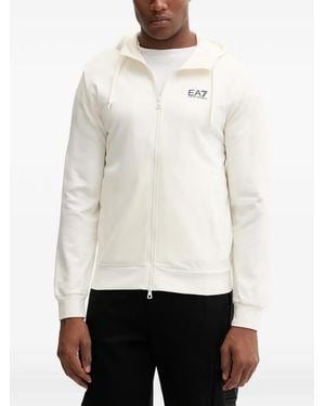 EA7 Zip-Up Hoodie - White