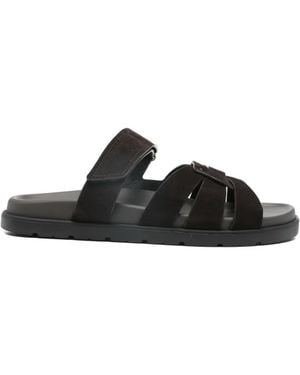 Doucal's Woven Suede Sandals - Black