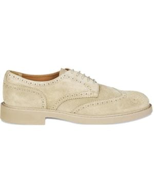 Doucal's Brogue-Detail Suede Derby Shoes - White