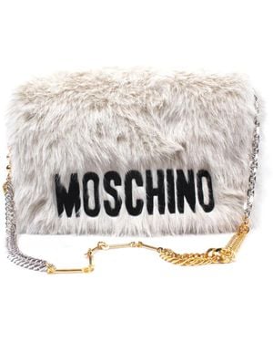 Moschino Logo-Lettering Shoulder Bag - White