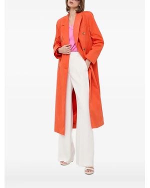 Notes Du Nord Buttoned Double-Breasted Coat - Red
