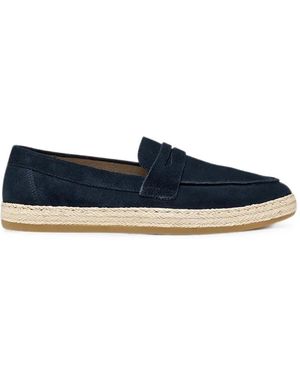 Geox Pantelleria Suede Espadrille Loafers - Blue