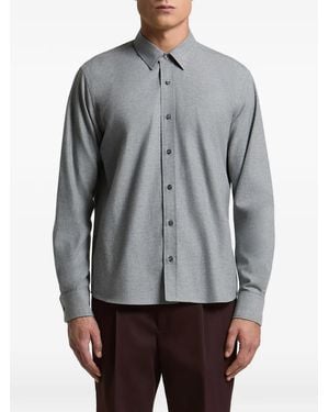 Peserico Long-Sleeve Button-Down Shirt - Grey
