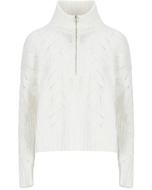 D.exterior Half-Zip Sweater - White