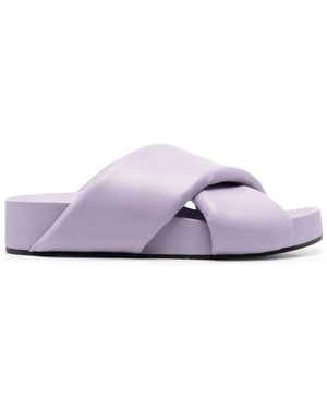 Jil Sander Crossover-Strap Slip-On Sandals - Purple