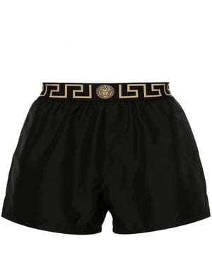 Versace Badeshorts Mit Greca-Bund - Schwarz