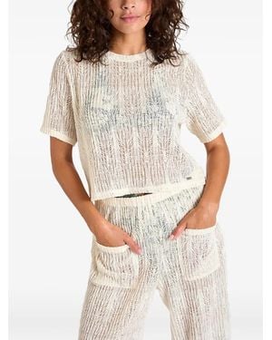 Banana Moon T-Shirt Paiges Beachsoul En Maille Ajourée - White