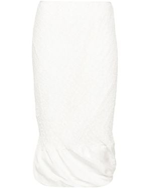 Jil Sander Openwork Midi Skirt - White