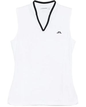 J.Lindeberg Mila V-Neck Logo Top - White