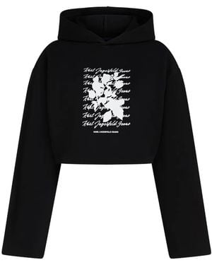 KARL LAGERFELD Sudadera Con Capucha Y Estampado Floral - Negro
