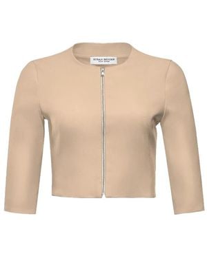 Susan Bender Klassische Lederjacke - Natur