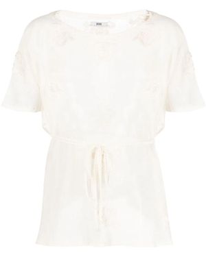 Bode Cotton Embroidered Design Top - White