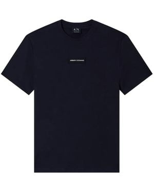 ARMANI EXCHANGE Logo-Patch T-Shirt - Blue