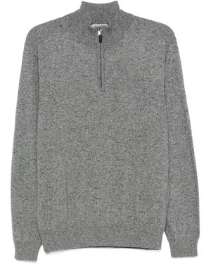 Canali Half-Zip Wool Sweater - Gray