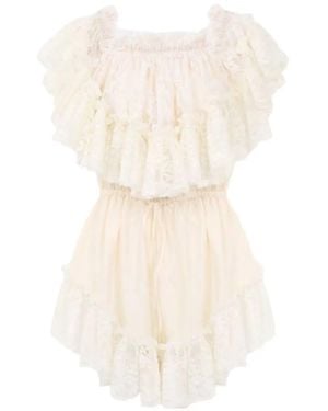 Chloé Ruffled Playsuit - White