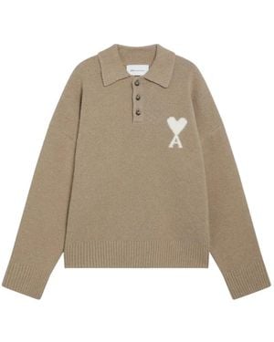 Ami Paris Polo Ami De Coeur - Natural