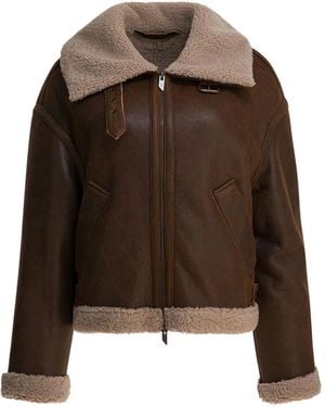 Salvatore Santoro Shearling-Trim Jacket - Brown