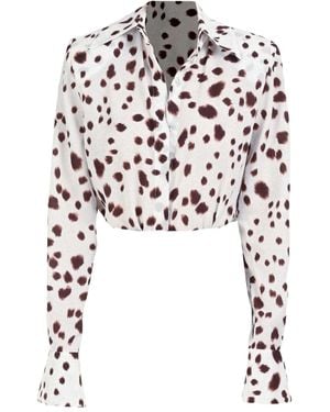 ROWEN ROSE Blouse Met Dalmatiër-Patroon En Lange Mouwen - Wit