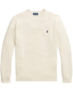 Polo Ralph Lauren Embroidered-Logo Jumper - White
