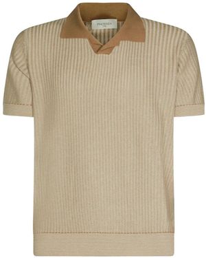 Piacenza Cashmere T-Shirt Aus Geripptem Strick - Natur