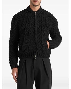 Manière De Voir Darel Bomberjacke Aus Wollstrick - Schwarz