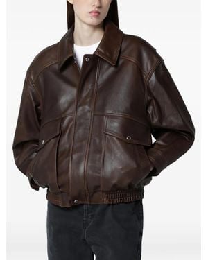 DUNST Oversized-Lederjacke - Schwarz