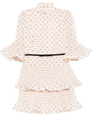 Zimmermann ポルカドット プリーツミニドレス - ナチュラル