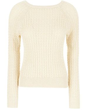 Ballantyne Cable-knit Raglan-sleeve Sweater - Natural
