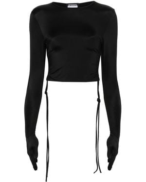 Vetements Cropped-Langarmshirt - Schwarz