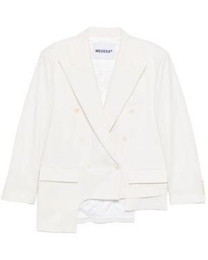 MEDEA Asymmetric Double-Breasted Blazer - White