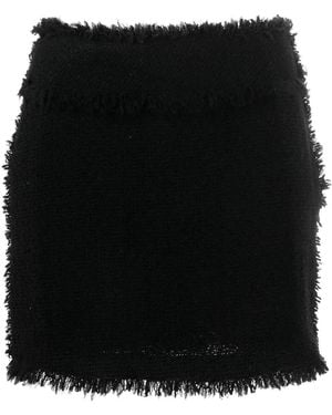Alberta Ferretti Tweed-Design Mini Skirt - Black