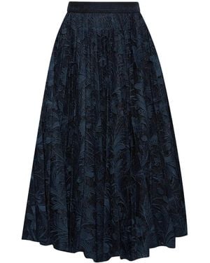 Oscar de la Renta Lace-Detailing Midi Skirt - Blue