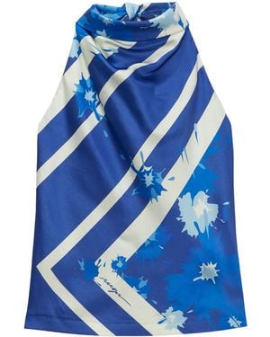 MSGM Printed Top - Blue