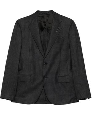 Lardini Checked-Pattern Wool Suit - Black