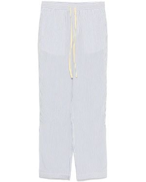 Victoria Beckham Striped Pajama-Style Trousers - White