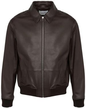 Yves Salomon Leather Jacket - Gray