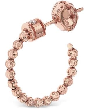 Officina Bernardi Small Moon Diamond Hoop Earrings - Pink