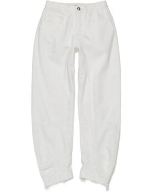 Jil Sander Broek Met Vlakken En Franje - Wit