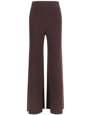 Loro Piana Camino Ribbed-Knit Trousers - Brown