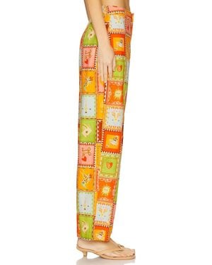 Never Fully Dressed Patchwork-Print Trousers - Orange